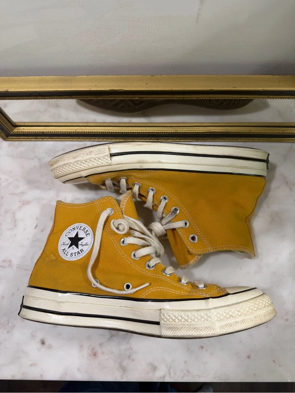 Converse High Top Sneakers US 7.5 - Mustard Canvas